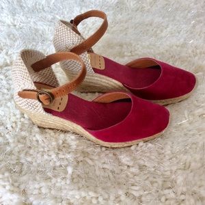 Red Suede shoes ankle strap
